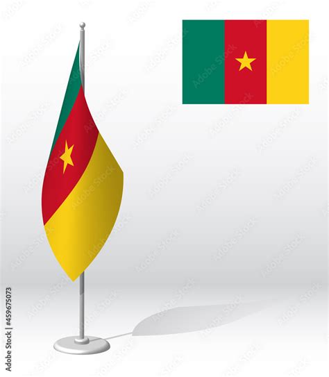 Cameroon Flag On Flagpole For Registration Of Solemn Event Meeting