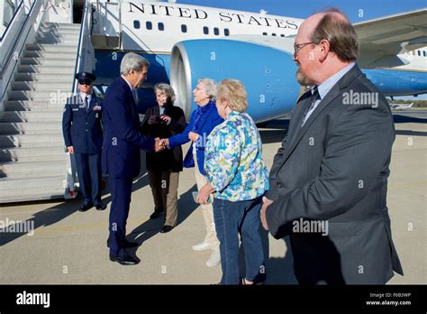 Secretary Kerry Is Greeted By Monroe County Commissioners Upon Arrival