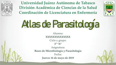 Solution Atlas De Parasitolog A Studypool