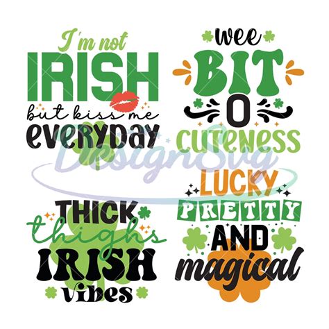 Thick Thighs Irish Vibes SVG Wee Bit O Cuteness SVG Patricio SVG