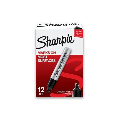 Sharpie King Size Permanent Marker Chisel Tip Black Dozen 15001a