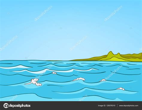 Fondo De Dibujos Animados Del Paisaje Marino Ilustraci N De Stock De