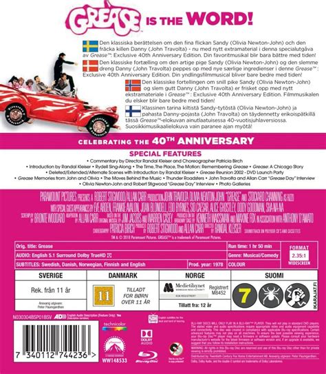 Grease 40th Anniversary Edition Blu Ray Film → Køb Billigt Her Gucca Dk