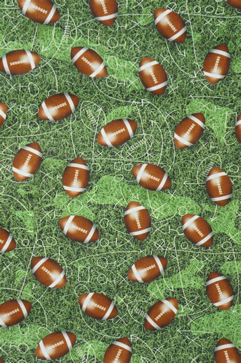 Football Fabric Footballs On Green Quilting Cotton Fabric Football