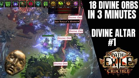 18 Divine Orbs In 3 Minutes Divine Altar 1 Path Of Exile Crucible