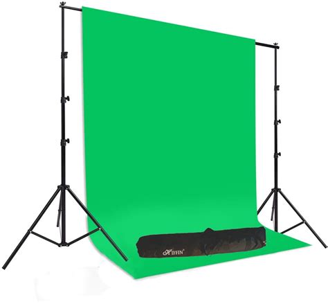 Buy HIFFIN® Green Screen Backdrop with Stand, 8FT X 12FT Wide Green ...