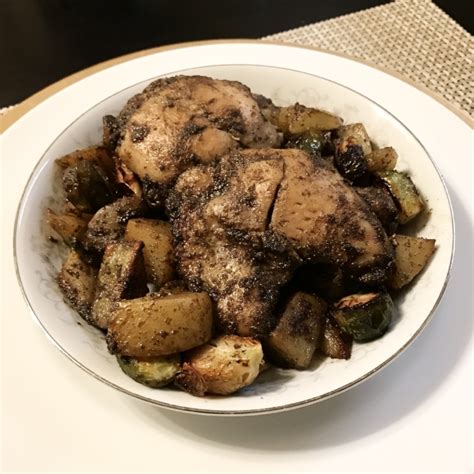 Whole 30 Roasted Sage Chicken With Brussels Sprouts And Potatoes