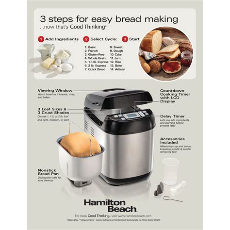 Hamilton Beach 2 Lb Digital Bread Maker Recipes - Bread Poster