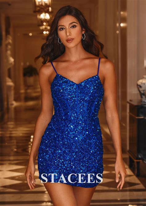 Sheath Column V Neck Short Mini Sequined Homecoming Dress S8010H