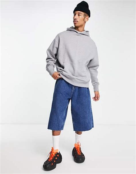 Asos Design Heavyweight Oversized Hoodie In Gray Heather Asos