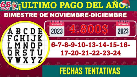 Ltimo Pago Del A O Calendario De Pagos Pensi N Adultos Mayores