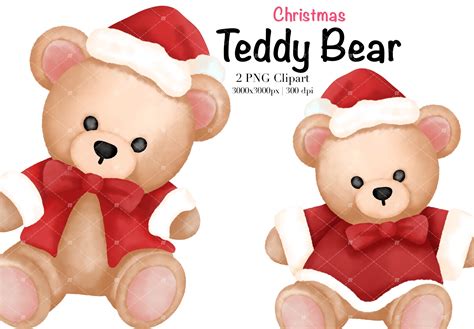 Christmas Teddy Bear Clipart Graphic By Kisbyart · Creative Fabrica