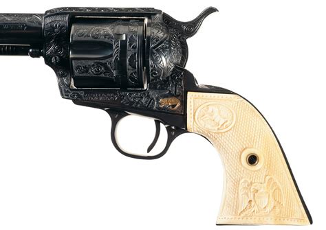 Custom Engraved Gold Inlaid Postwar Colt Single Action Army Revolver