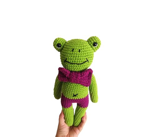 Handmade Crochet Amigurumi Frog Stuffed Animal Frog Toy Etsy