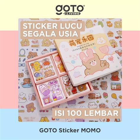 Jual Goto Living Goto Momo Stiker Lucu Sticker Kartun Korea Motif Anti