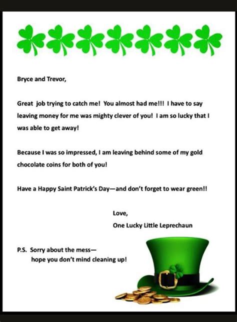 Printable Leprechaun Trap Letter Printable Templates