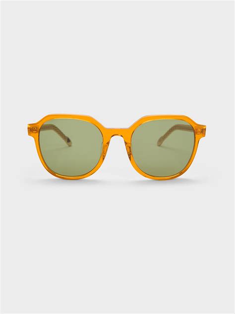 Orange Recycled Acetate Chain Link Sunglasses Charles And Keith Za