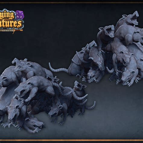 3d Printable Rat Swarm By Jacob Olsson Roleplaying And Miniatures