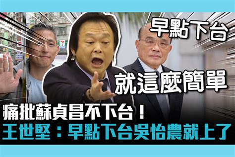 【cnews】痛批蘇貞昌不下台！王世堅：早點下台吳怡農就上了 匯流新聞網