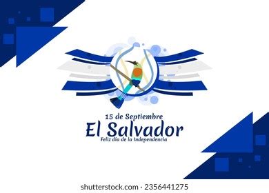 Traducción 15 de septiembre El Salvador vector de stock libre de