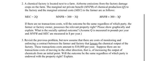 Solved A Chemical Factory Is Located Next To A Farm Chegg