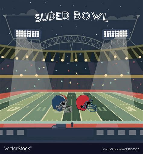 Super bowl american stadium field football game Vector Image