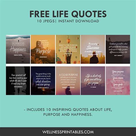 Life Quotes Free Download - Wellness Printables