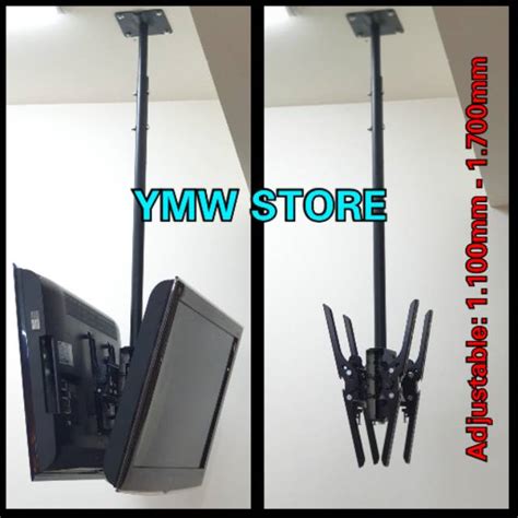 Jual BRACKET TV CEILING GANTUNG PLAFON 2 TV DEPAN BELAKANG 32 60