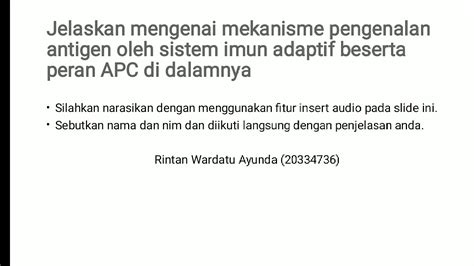 Mekanisme Pengenalan Antigen Oleh Sistem Imun Adaptif Beserta Peran APC