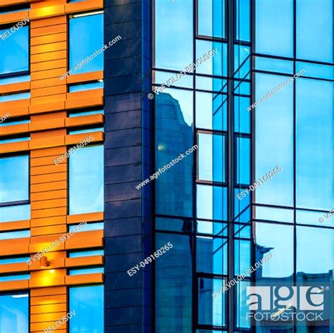 Modern High Rise Office Building With A Glass Facade Background Stock