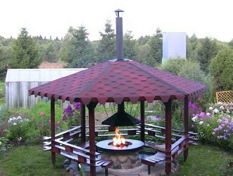 Outdoor Gazebo with Fire Pit