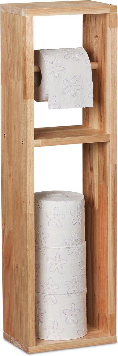 Relaxdays Toiletrolhouder Hout Reserverolhouder Wc Papier Houder