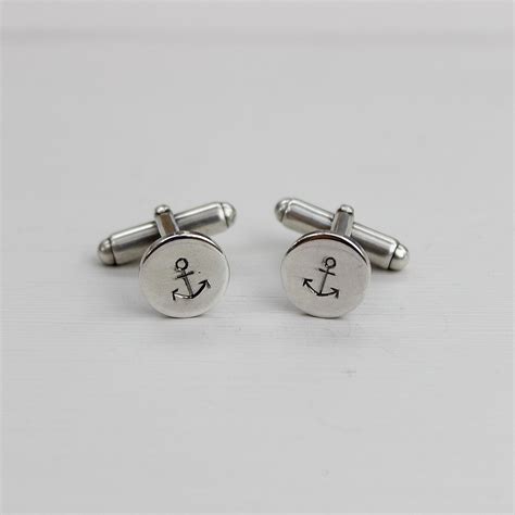 men's silver cufflinks with anchor | RU.ST