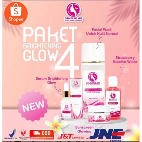 Jual Paket Brightening Glow Ml Drw Skincare Pembersih Wajah Dan