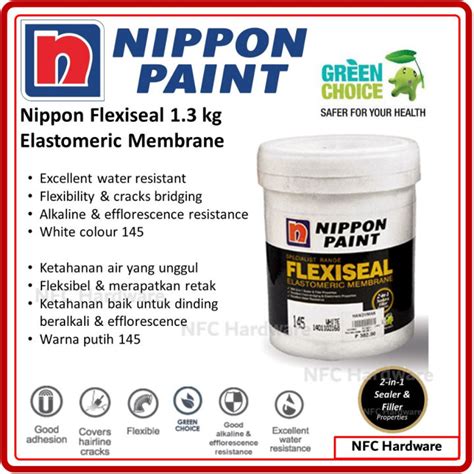 NIPPON FlexiSeal Elastomeric Membrane 1 3 KG White 2 In 1 Sealer