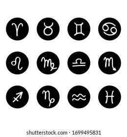 Zodiac Signs Flat Buttons Set Horoscope Stock Vector Royalty Free