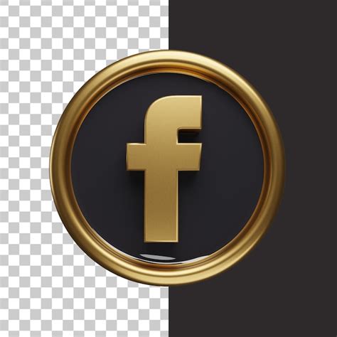 Premium Psd Facebook Logo Gold 3d