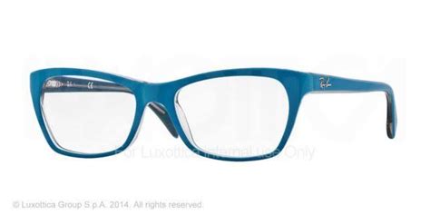 Ray Ban Eyeglasses Rx Top Matte Blue On Transparent Beige