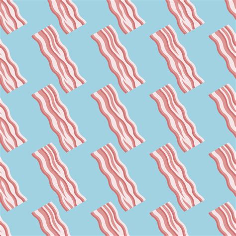 Seamless Pattern With Bacon Strips On Blue Background Fletcher S