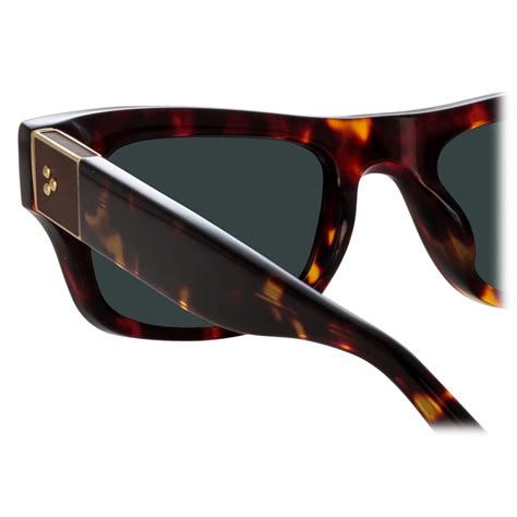 Linda Farrow Falck Rectangular Sunglasses In Tortoiseshell