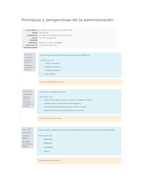 Examen Sexto Parcial Segunda Vuelta Principios Y Perspectivas De La