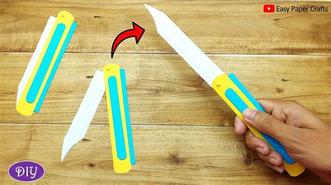 How to Make a Paper Knife That Can Fold | DIY Handmade Easy Paper Toy ...