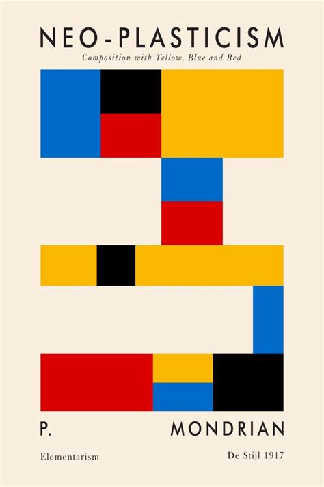 the cover of neo - plasticism by p mondrian