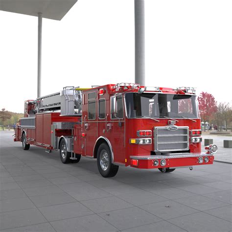 Pierce Ascendant 107 Heavy Duty Tiller Aerial Ladder CGTrader