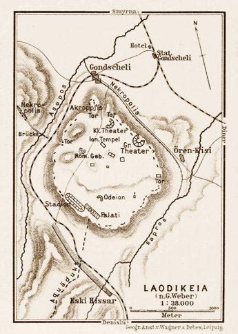 Laodicea on the Lycus (Laodikeia), site Map after G. Weber, 1914 by ...