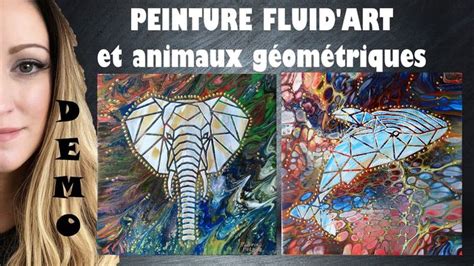 PEINTURE Démo POURING et animaux géométriques Tableau abstrait