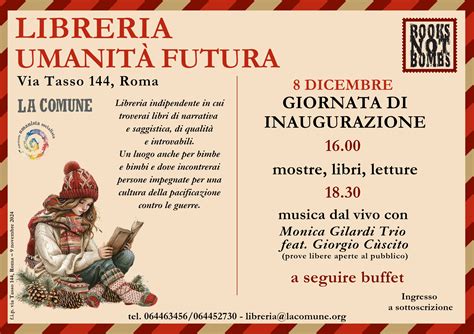 ROMA L8 dicembre inaugurazione della nuova libreria Umanità futura