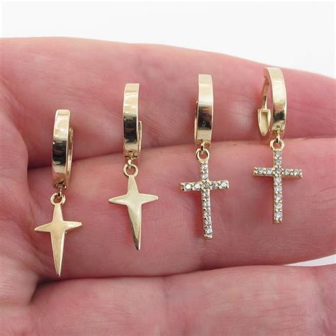 Mens Jewelry Cross Earrings Etsy