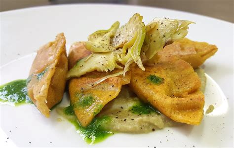 tortelli di legumi al baccalà e carciofi squisiti e senza glutine