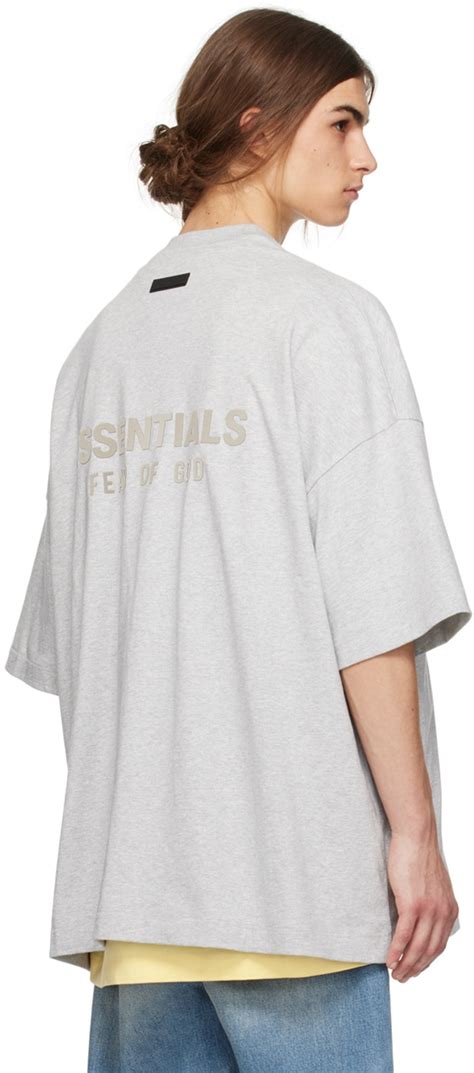 Fear Of God Essentials Gray V Neck T Shirt Fear Of God Essentials